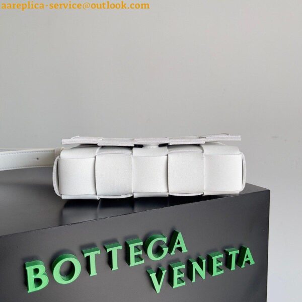 Replica Bottega Veneta Small Cassette Bag In White Intrecciato Lambskin 5