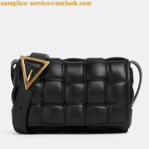 Replica Bottega Veneta Small Padded Cassette Bag In Black Lambskin