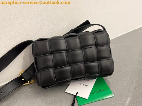 Replica Bottega Veneta Small Padded Cassette Bag In Black Lambskin 4