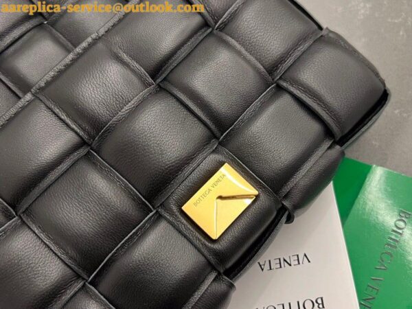 Replica Bottega Veneta Small Padded Cassette Bag In Black Lambskin 8