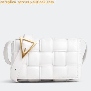 Replica Bottega Veneta Small Padded Cassette Bag In White Lambskin