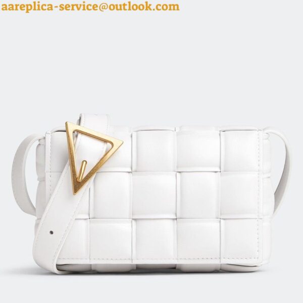 Replica Bottega Veneta Small Padded Cassette Bag In White Lambskin