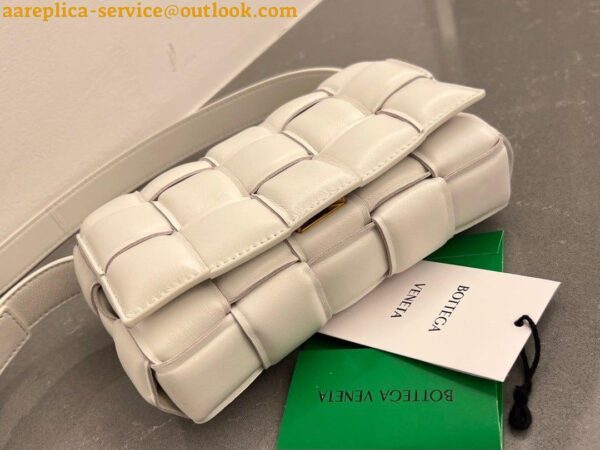 Replica Bottega Veneta Small Padded Cassette Bag In White Lambskin 6