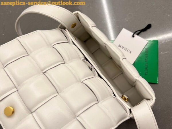 Replica Bottega Veneta Small Padded Cassette Bag In White Lambskin 9