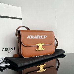 Replica Celine Triomphe Bag Shiny Calfskin in Tan Color 2