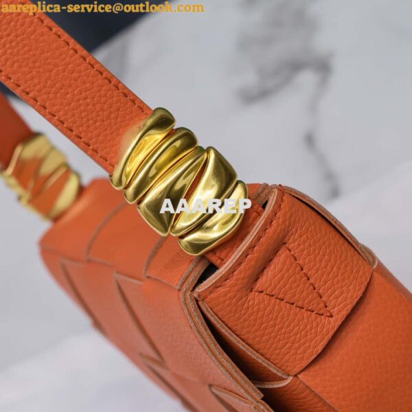 Replica Bottega Veneta BV 666870 Cassette Intreccio grained leather cross-body bag Orange 7