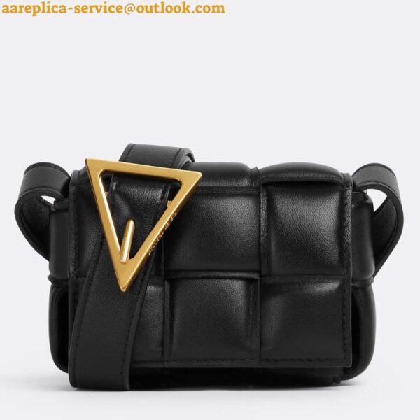 Replica Bottega Veneta Candy Padded Cassette Bag In Black Lambskin