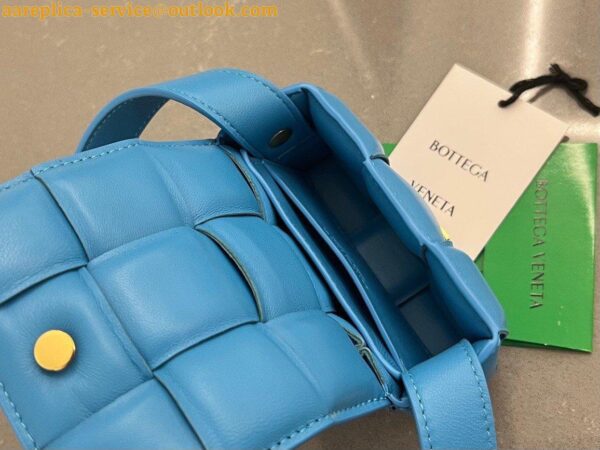 Replica Bottega Veneta Candy Padded Cassette Bag In Pool Lambskin 10