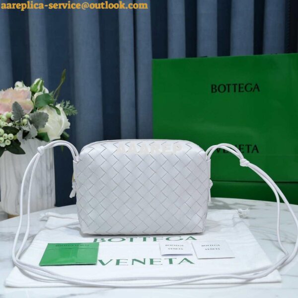 Replica Bottega Veneta BV 680254 Mini Loop intrecciato leather cross-body bag White 2