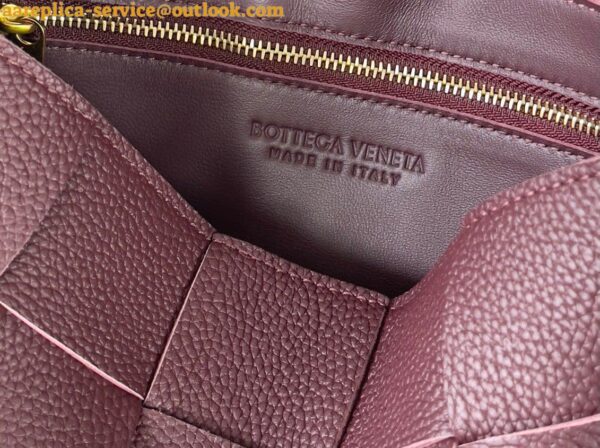 Replica Bottega Veneta Cassette Bag In Burgundy Grained Intreccio Calfskin 7