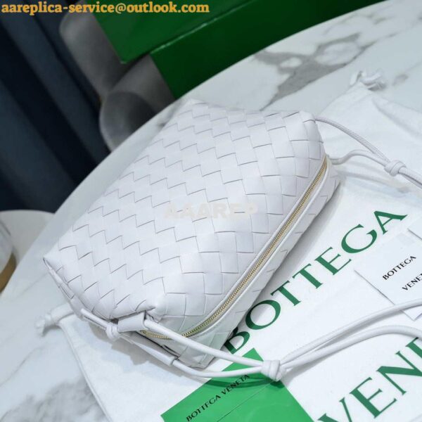 Replica Bottega Veneta BV 680254 Mini Loop intrecciato leather cross-body bag White 4