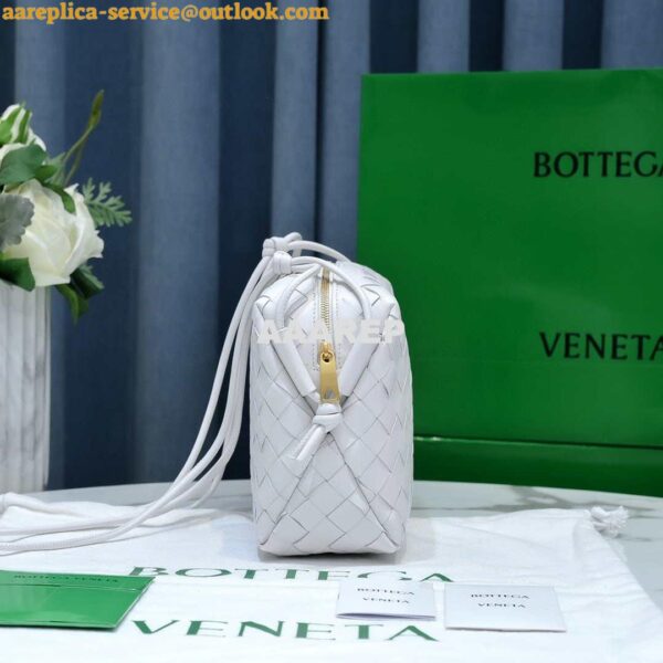 Replica Bottega Veneta BV 680254 Mini Loop intrecciato leather cross-body bag White 7