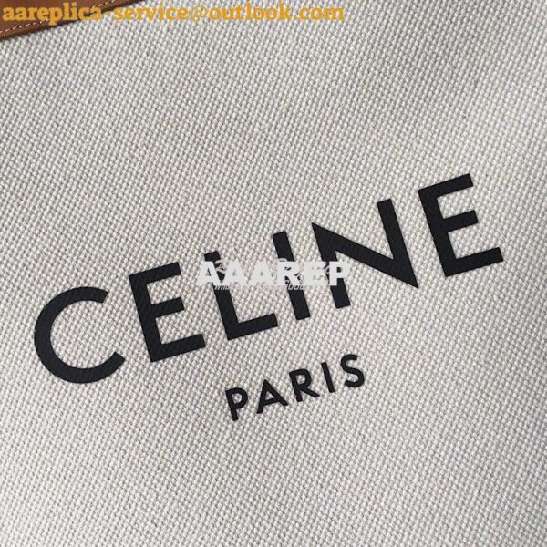 Replica Celine Vertical Cabas Bag In Canvas With Print And Calfskin 19 7