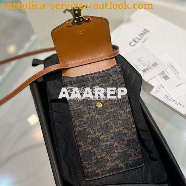 Replica Celine Vertical Phone Pouch Triomphe In Triomphe Canvas And Ca 8