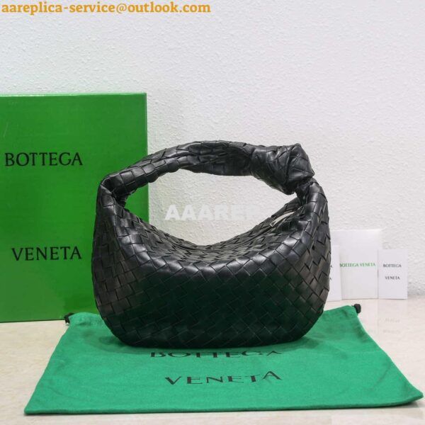 Replica Bottega Veneta BV 690225 Teen Jodie intrecciato leather shoulder bag Black 2