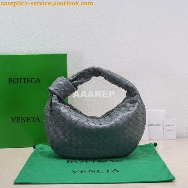 Replica Bottega Veneta BV 690225 Teen Jodie intrecciato leather shoulder bag Dark Gray