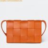 Replica Bottega Veneta Cassette Bag In Orange Intreccio Lambskin