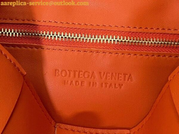 Replica Bottega Veneta Cassette Bag In Orange Intreccio Lambskin 8