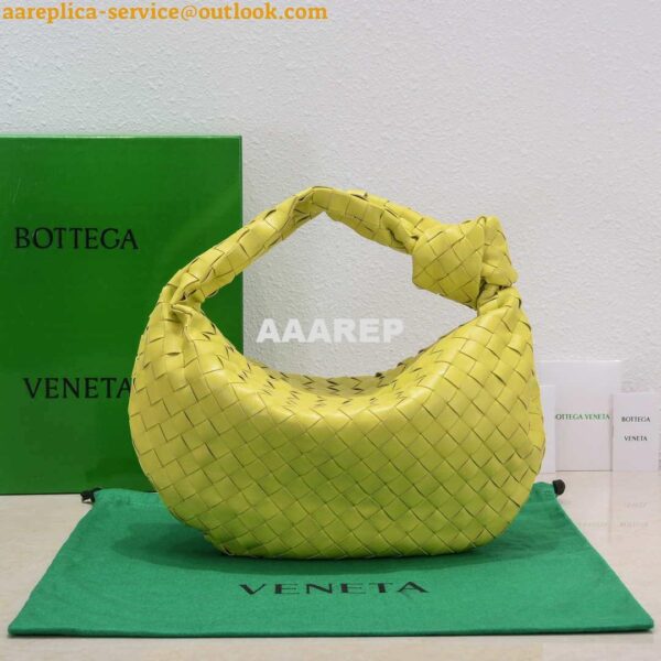 Replica Bottega Veneta BV 690225 Teen Jodie intrecciato leather shoulder bag Lemon Yellow