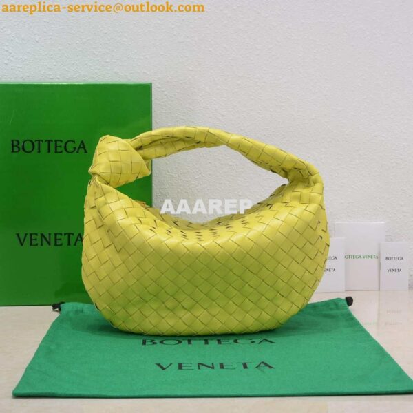 Replica Bottega Veneta BV 690225 Teen Jodie intrecciato leather shoulder bag Lemon Yellow 2