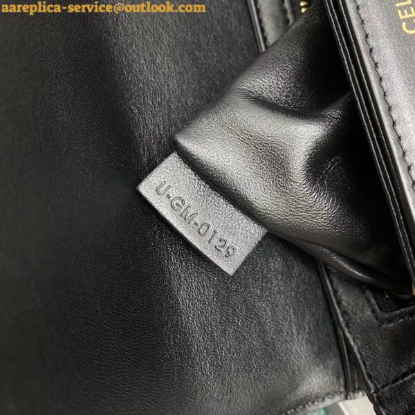 Replica Celine Triomphe Teen Bag In Black Leather 10