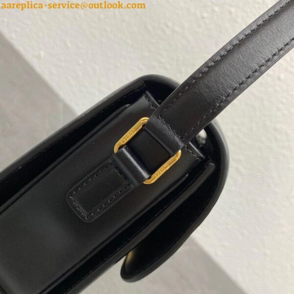 Replica Celine Triomphe Teen Bag In Black Leather 12