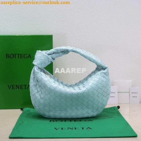 Replica Bottega Veneta BV 690225 Teen Jodie intrecciato leather shoulder bag Light Blue 3