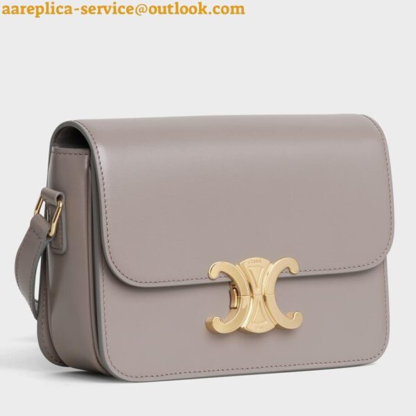 Replica Celine Triomphe Teen Bag In Grey Leather 3