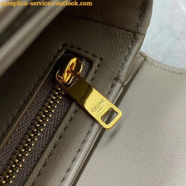 Replica Celine Triomphe Teen Bag In Grey Leather 11