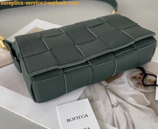 Replica Bottega Veneta Cassette Bag In Raintree Grained Intreccio Calfskin 9