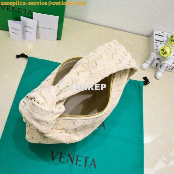 Replica Bottega Veneta BV 690225 Teen Jodie intrecciato suede shoulder bag Beige 9