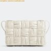 Replica Bottega Veneta Cassette Bag In White Grained Intreccio Calfskin 2