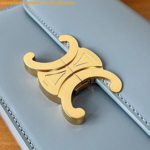 Replica Celine Triomphe Teen Bag In Pale Blue Leather 11