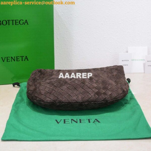 Replica Bottega Veneta BV 690225 Teen Jodie intrecciato suede shoulder bag Brown 6