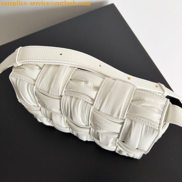 Replica Bottega Veneta Cassette Bag In White Foulard Intreccio Calfskin 3