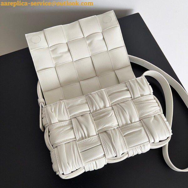 Replica Bottega Veneta Cassette Bag In White Foulard Intreccio Calfskin 5