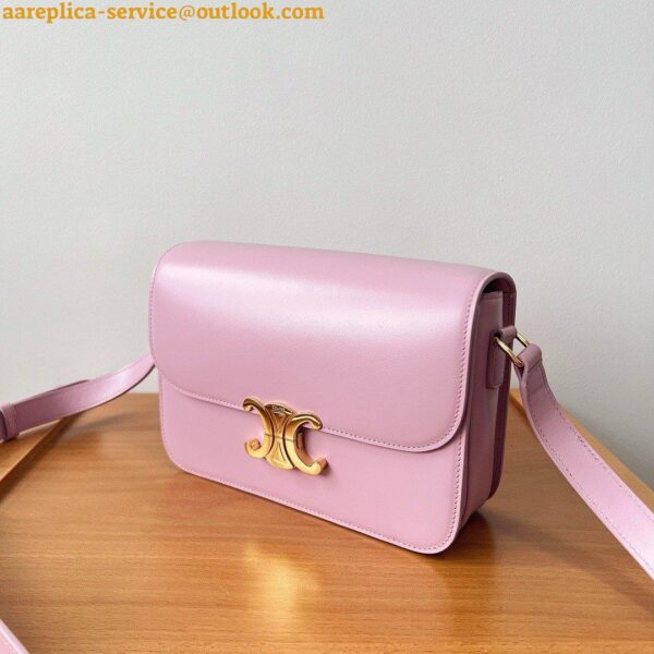 Replica Celine Triomphe Teen Bag In Pink Leather 8