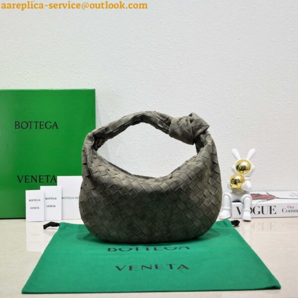 Replica Bottega Veneta BV 690225 Teen Jodie intrecciato suede shoulder bag Dark Green 2