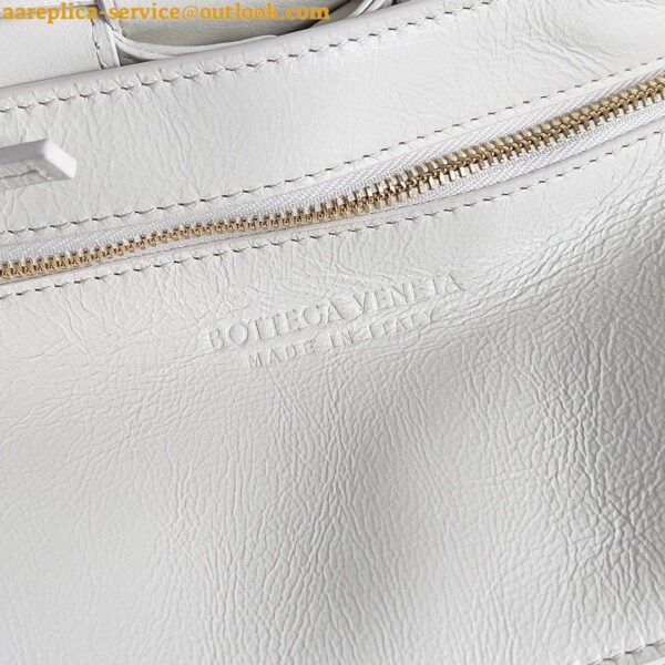 Replica Bottega Veneta Cassette Bag In White Foulard Intreccio Calfskin 7