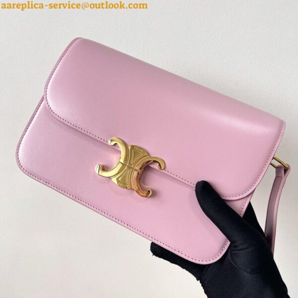 Replica Celine Triomphe Teen Bag In Pink Leather 10