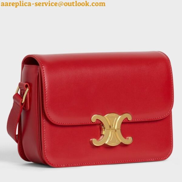 Replica Celine Triomphe Teen Bag In Red Leather 3