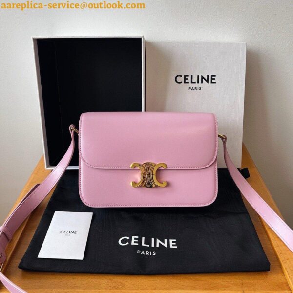 Replica Celine Triomphe Teen Bag In Pink Leather 11