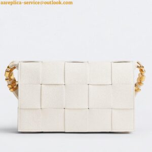 Replica Bottega Veneta Cassette Bag In White Grained Intreccio Calfskin 2