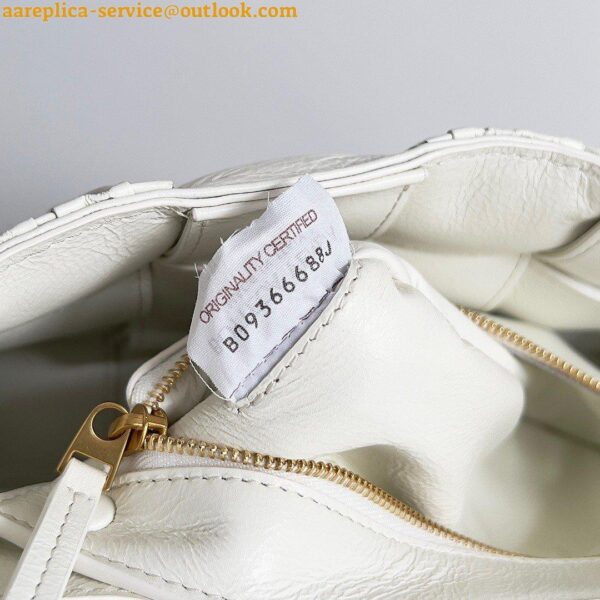 Replica Bottega Veneta Cassette Bag In White Foulard Intreccio Calfskin 10