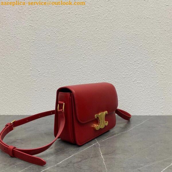 Replica Celine Triomphe Teen Bag In Red Leather 6