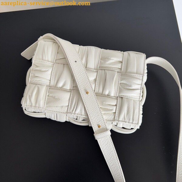 Replica Bottega Veneta Cassette Bag In White Foulard Intreccio Calfskin 13