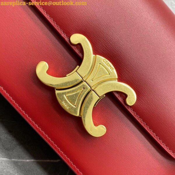 Replica Celine Triomphe Teen Bag In Red Leather 10