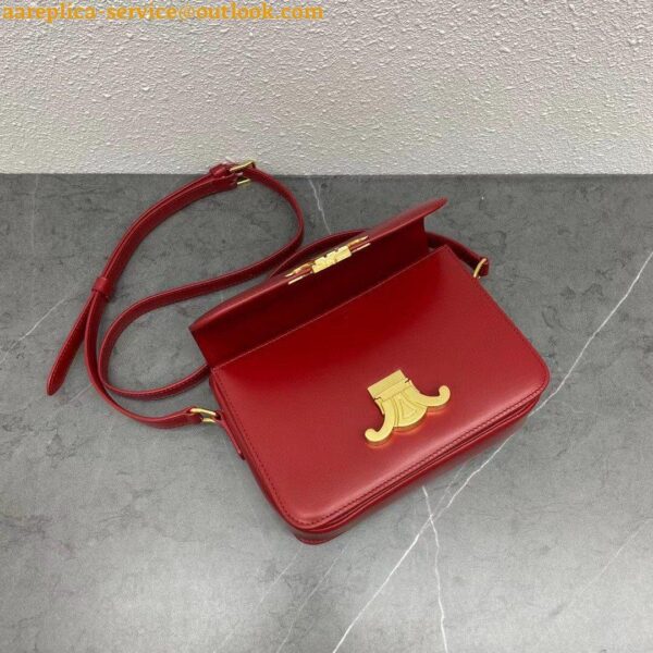 Replica Celine Triomphe Teen Bag In Red Leather 14