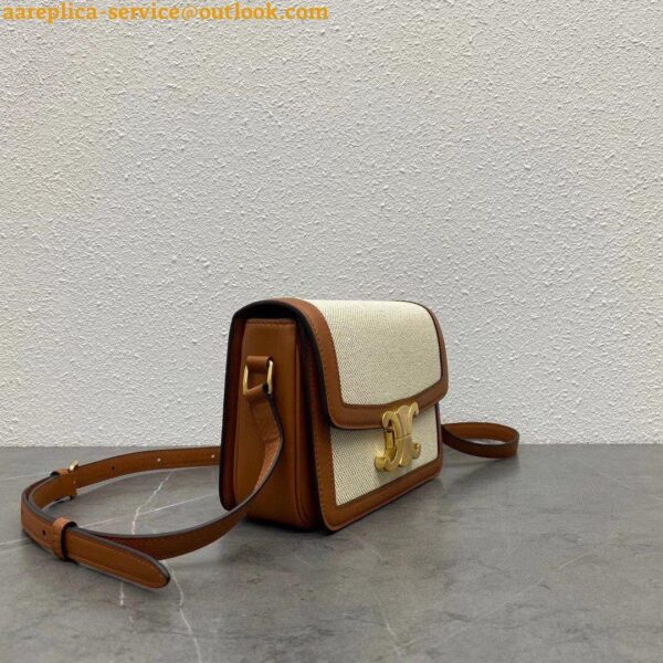 Replica Celine Triomphe Teen Bag In Textile and Calfskin 8