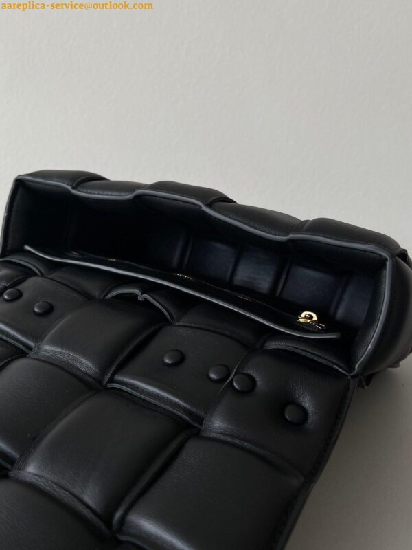 Replica Bottega Veneta Chain Cassette Bag In Black Intrecciato Lambskin 6